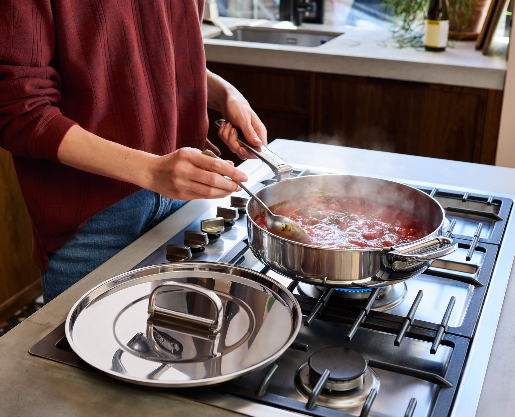 Space Steel Folding Handle 3.5Qt. Sauté Pan & Lid