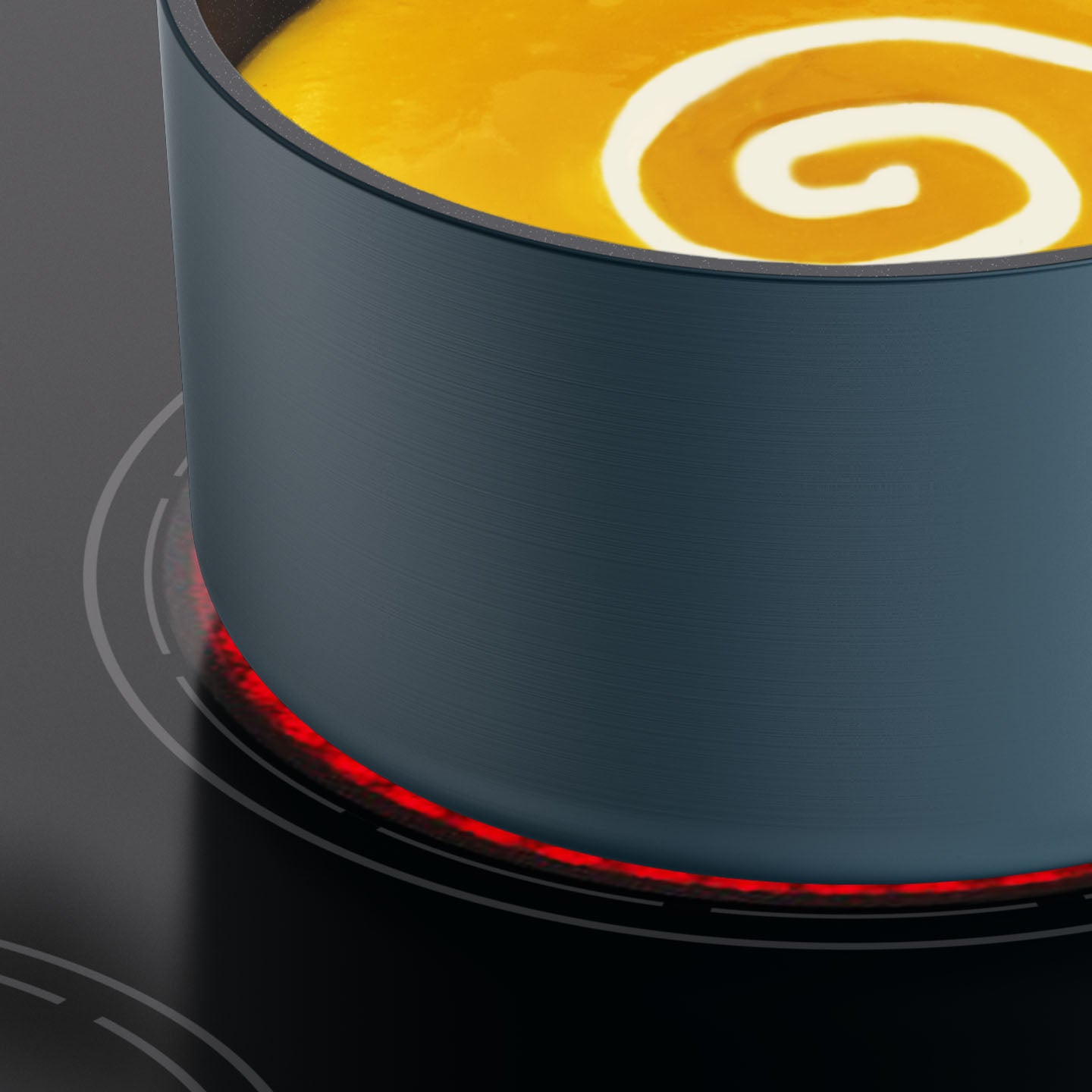 Space Cookware Blue Saucepan Cooking Soup on Induction Hob | Joseph Joseph