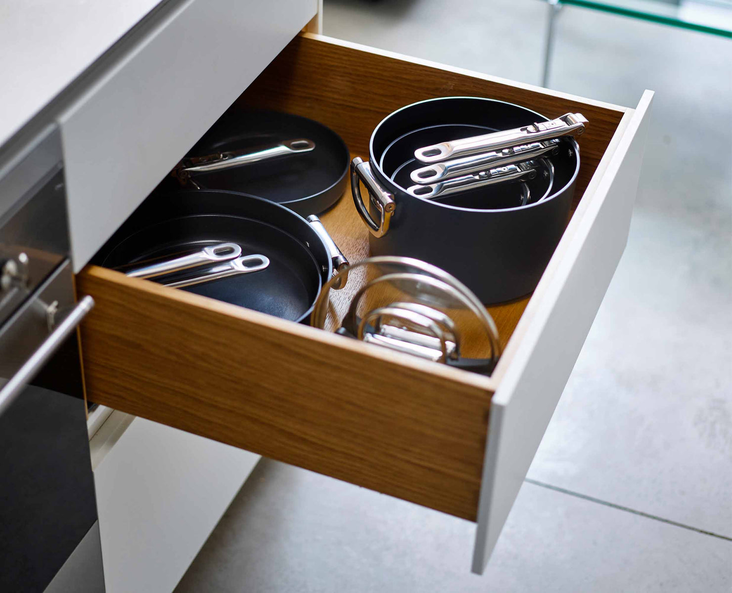 Space Cookware Space-Saving Design in Kitchen Drawer | Joseph Joseph