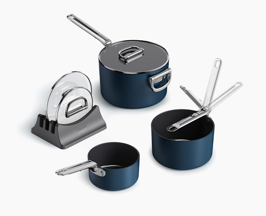 Space 6-piece Non-stick Blue Saucepan Set | Joseph Joseph US