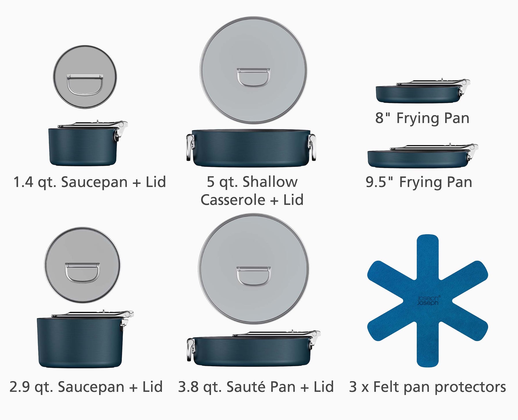 Space™ Non-stick 10-piece Cookware Set - 45050 - Image 6