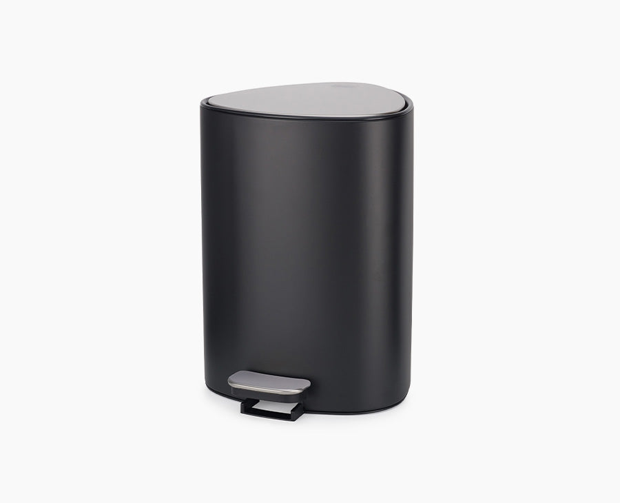 black pedal bin EasyStore™ 5L Matt Black Bathroom Pedal Trash Can