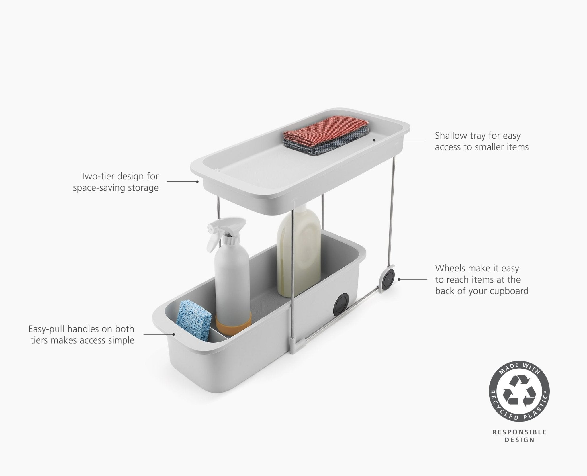 CupboardStore™ 2-Tier Easy-Access Storage Caddy