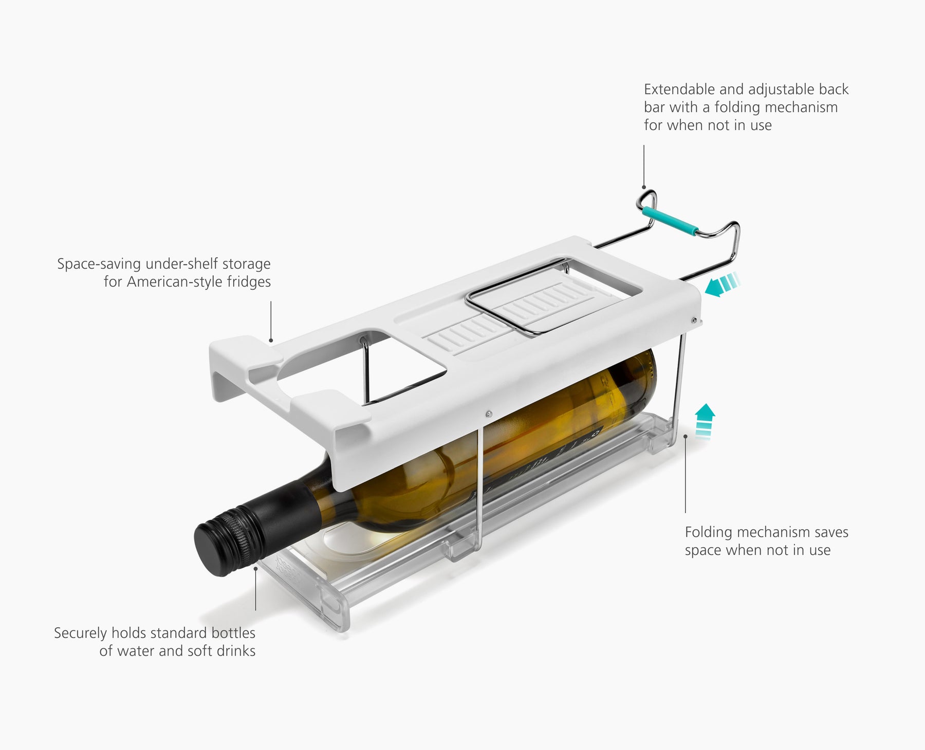 FridgeStore™ Under-Shelf Collapsible Bottle Holder