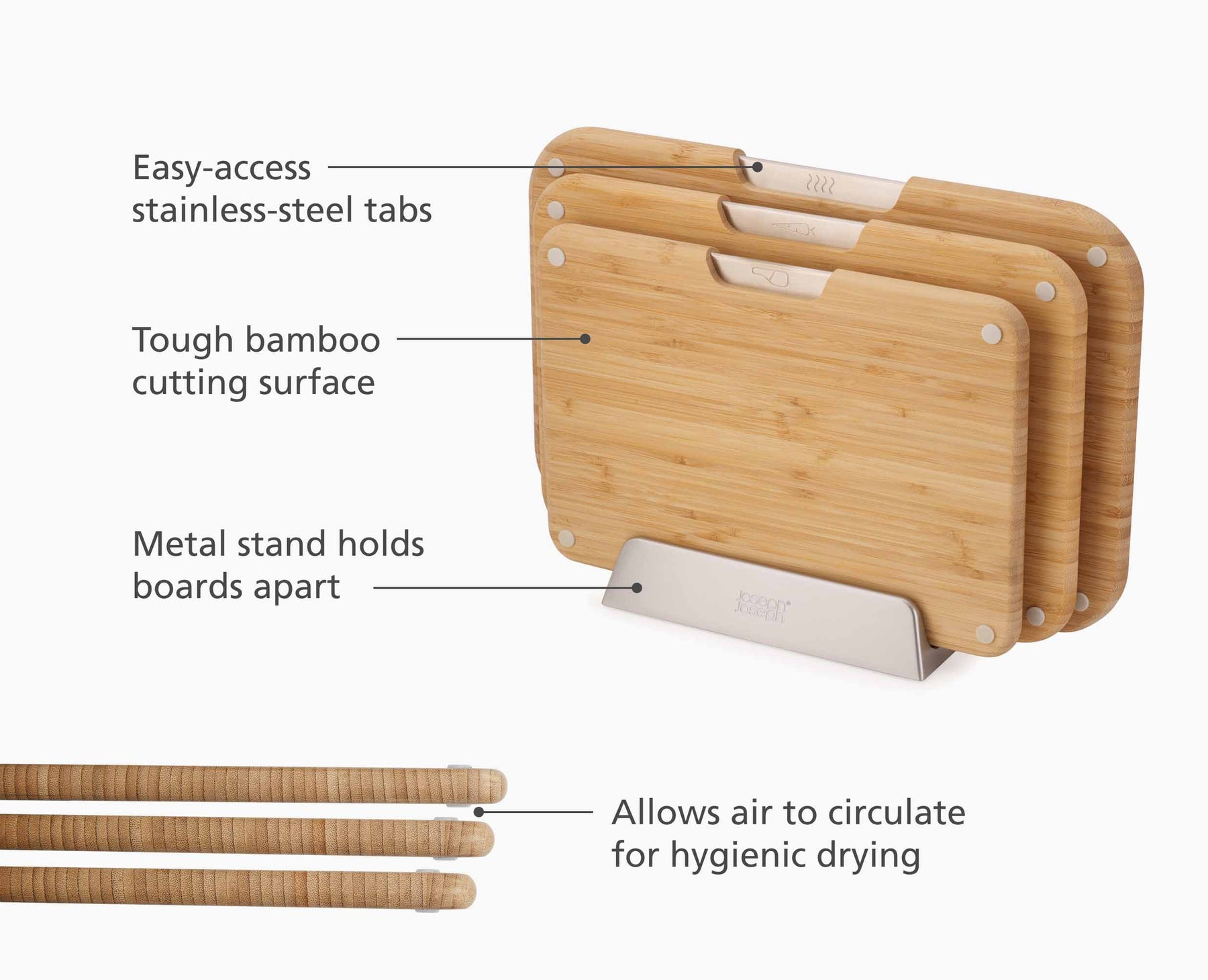 2-piece Bamboo Chopping Board & Knives Set - Image 5