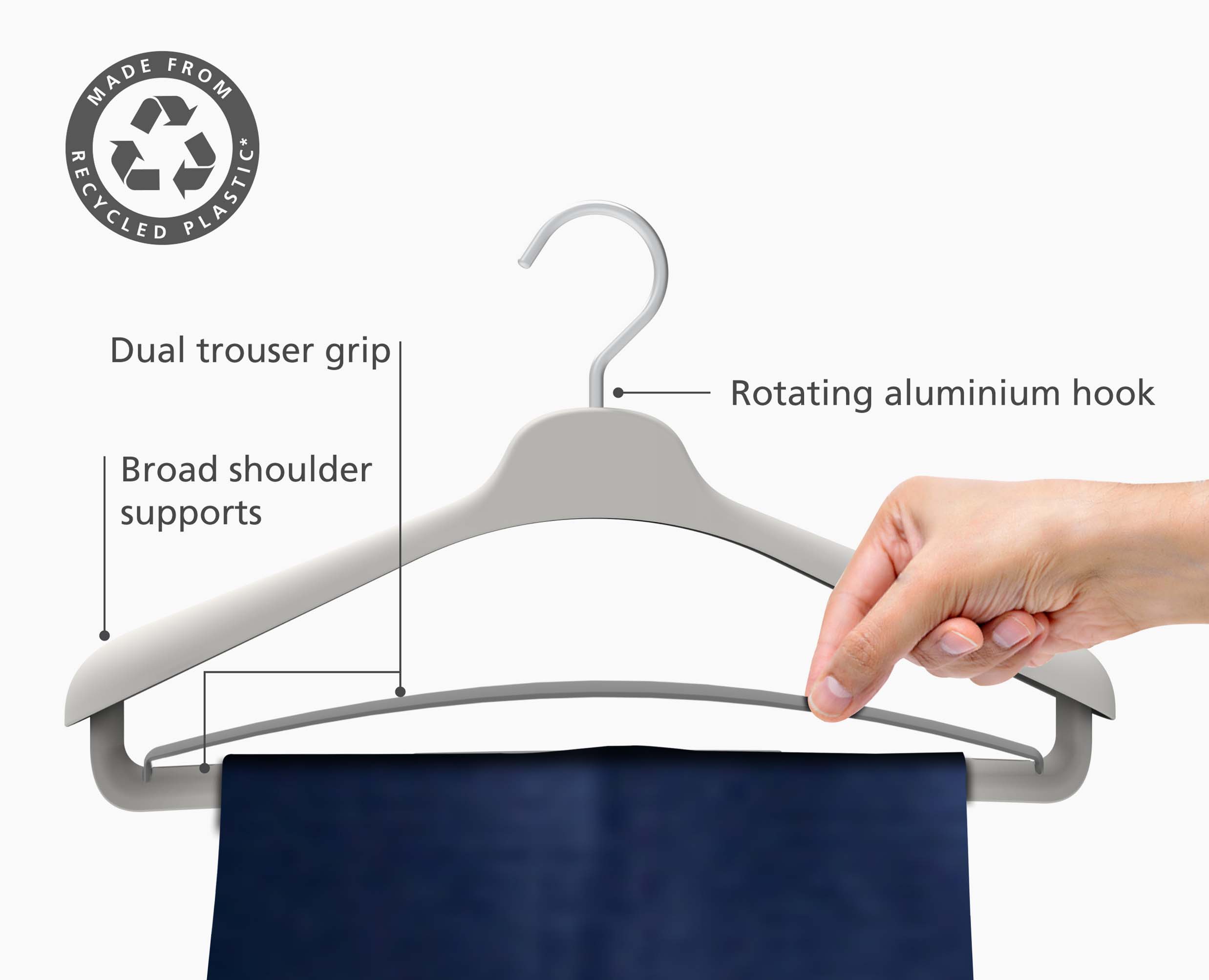 Orderly™ Set of 2 Ecru Suit & Coat Hangers - 55017 - Image 4