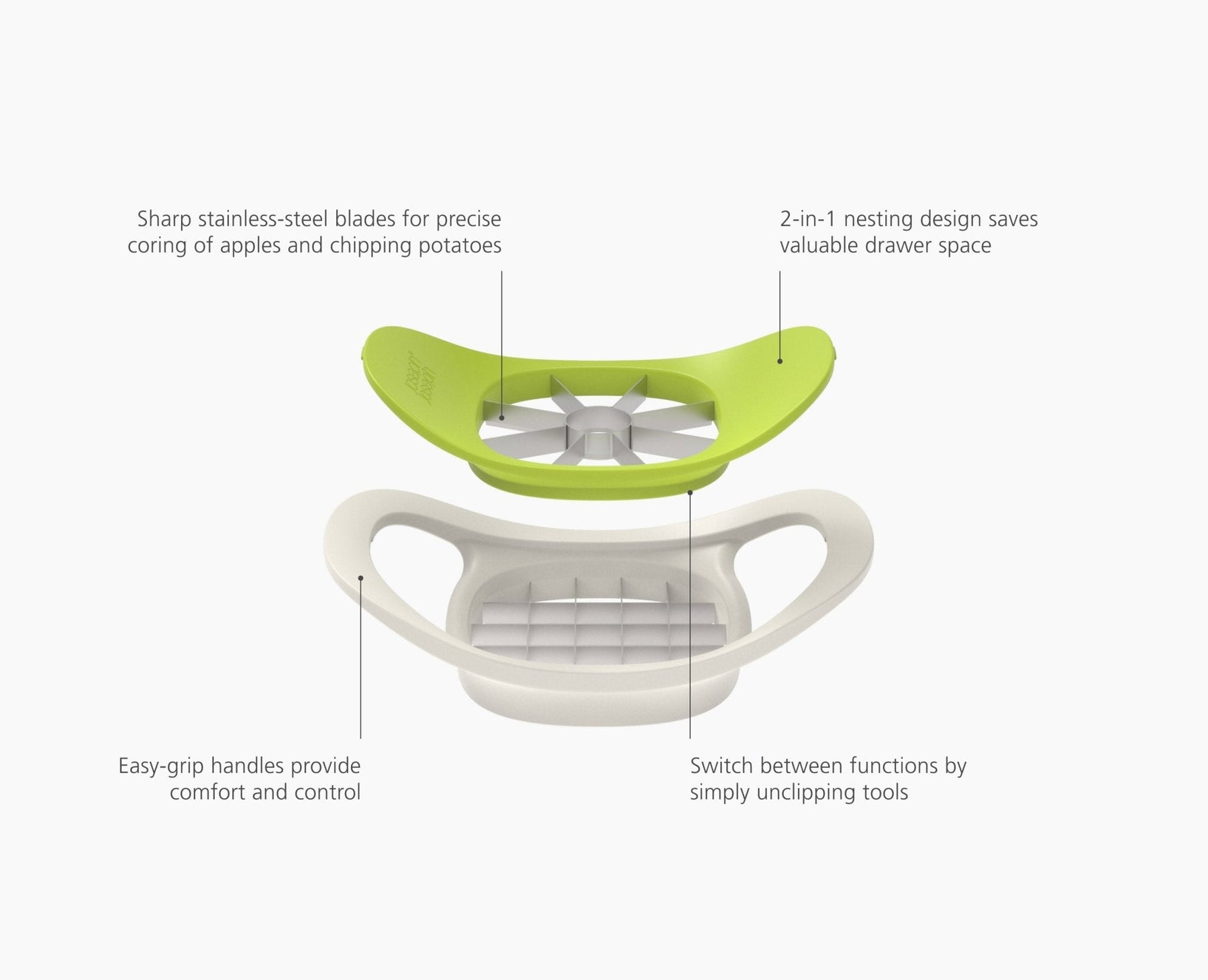 Nest™ Press 2-in-1 Fruit & Vegetable Cutter