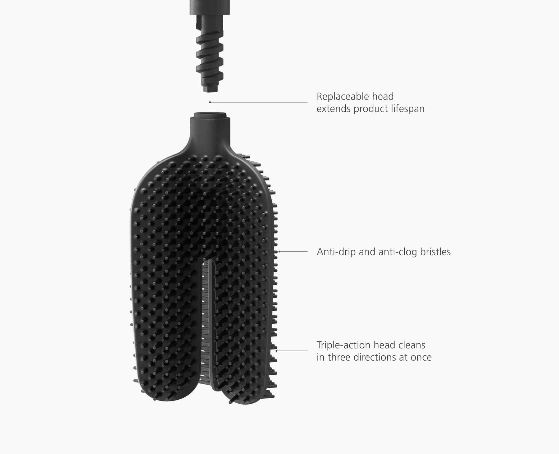 Flex™ 360 Matt Black Toilet Brush - 2 pack