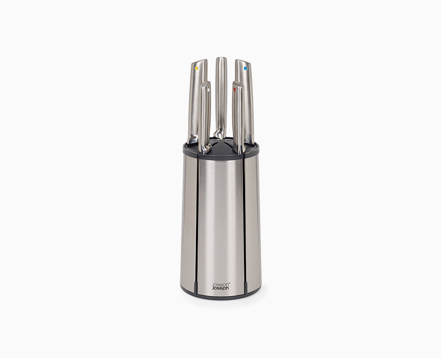 Joseph Joseph Elevate Knives 5-piece Carousel Set, Japanese Stainless Steel  Knife Block - Editions - Sage Green and Black
