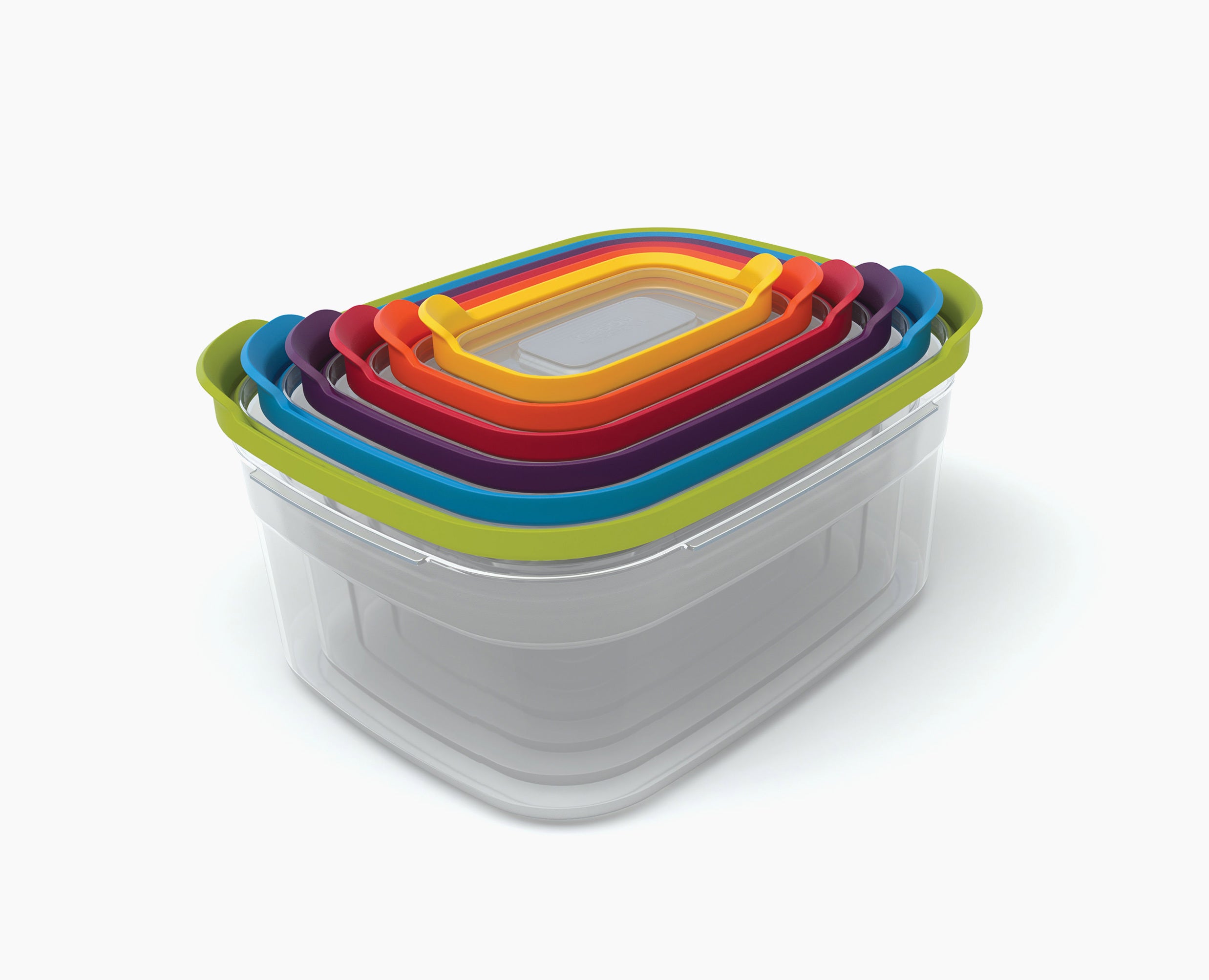 14 pc Nesting Food Storage Set 7 Containers + Lids Plastic Multi-Color Lids