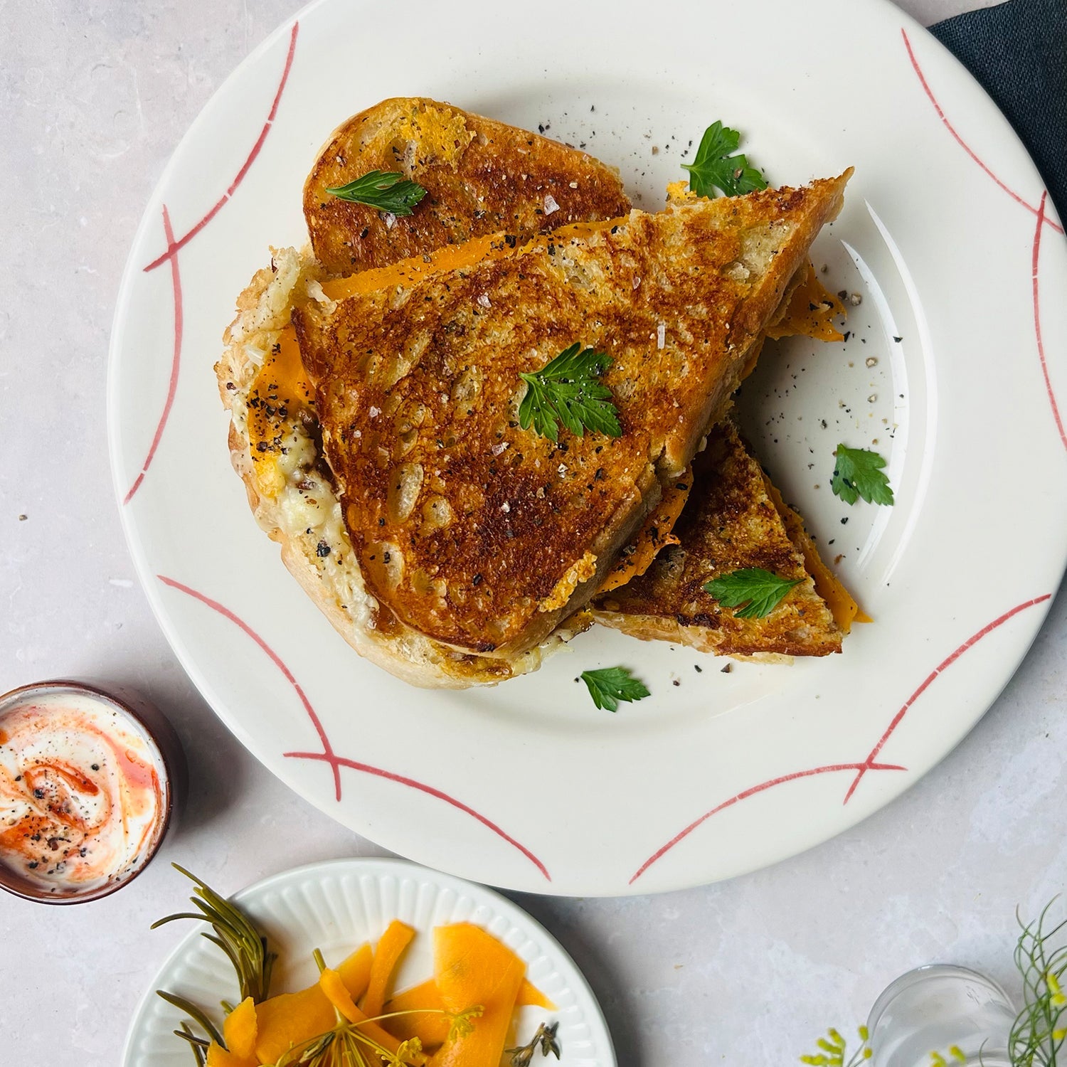 Chilli Pickled Squash, Blue Cheese &amp; Chilli Jam Toastie