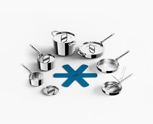 Space Steel Folding Handle 6-Piece Cookware Set