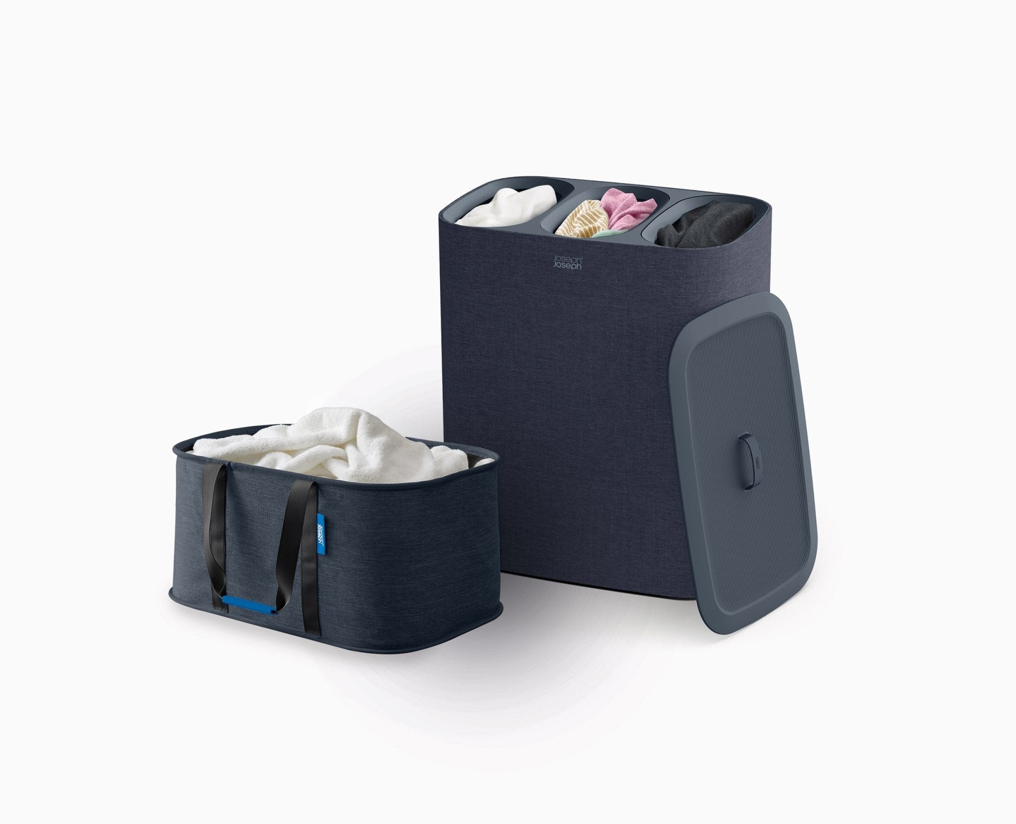 Tota Trio 90L Triple Laundry Basket (Black) | Joseph Joseph US