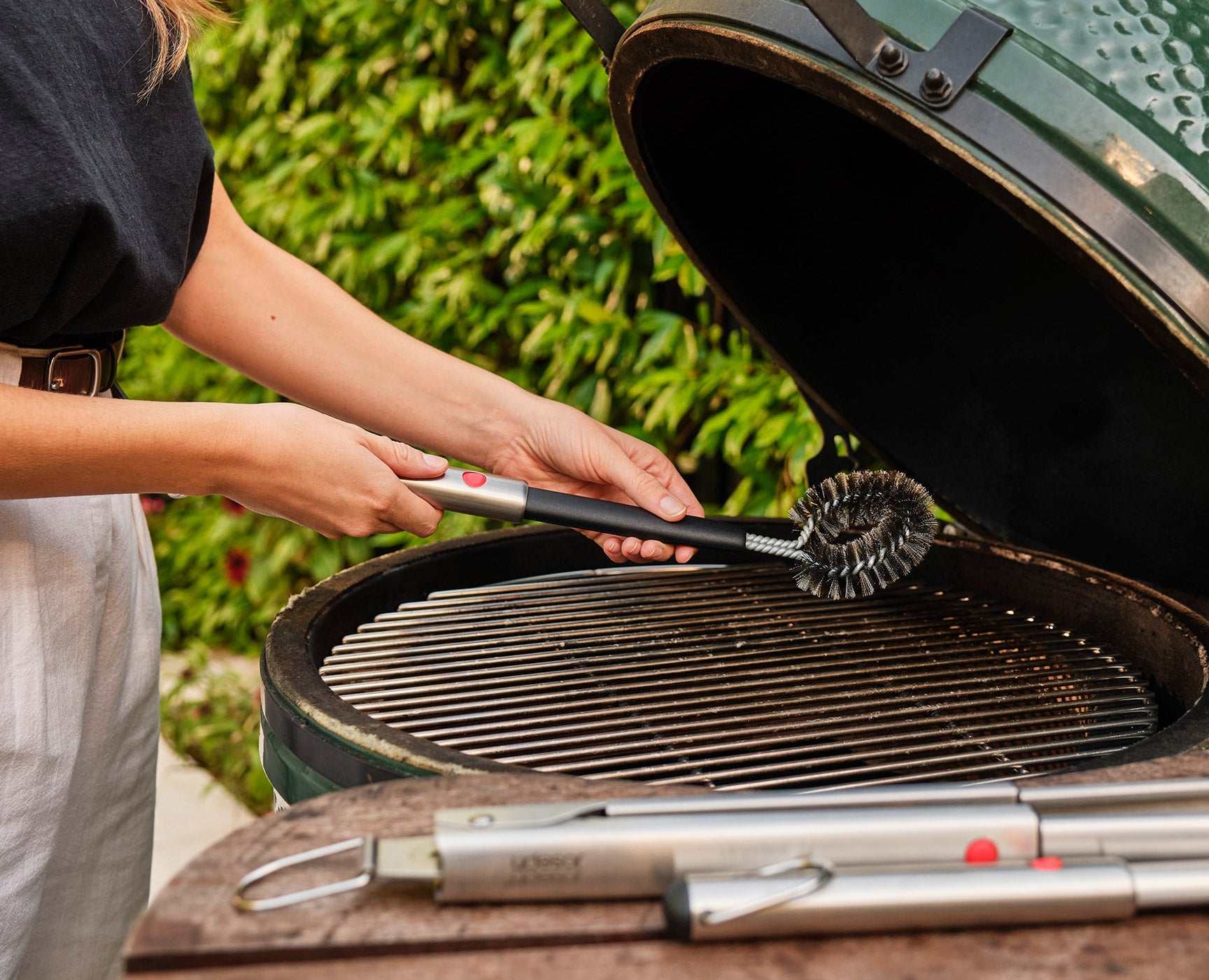 GrillOut Stainless-Steel BBQ Cleaning Brush with Extending Handle