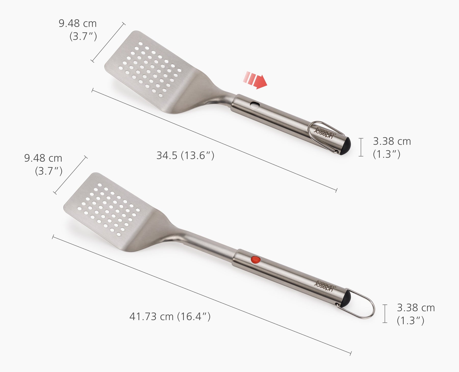 GrillOut 2-Piece Stainless-Steel BBQ Turner &amp; Tongs Set