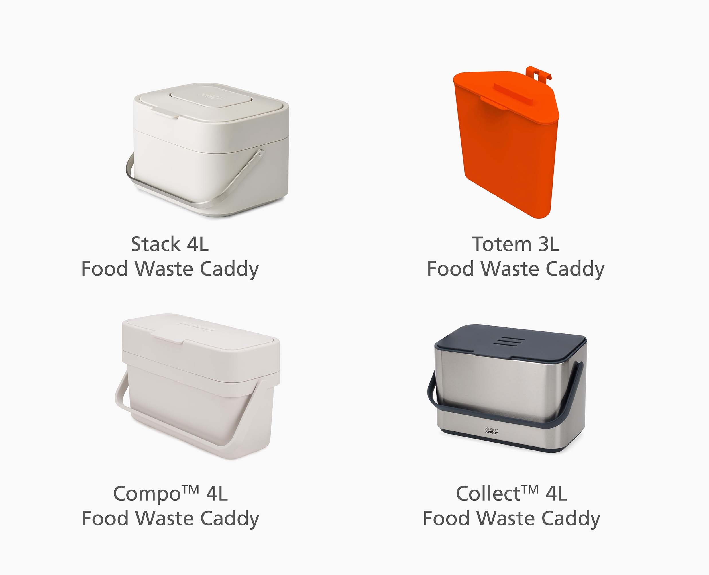 IW2 4L White Food Waste Caddy Trash Bags