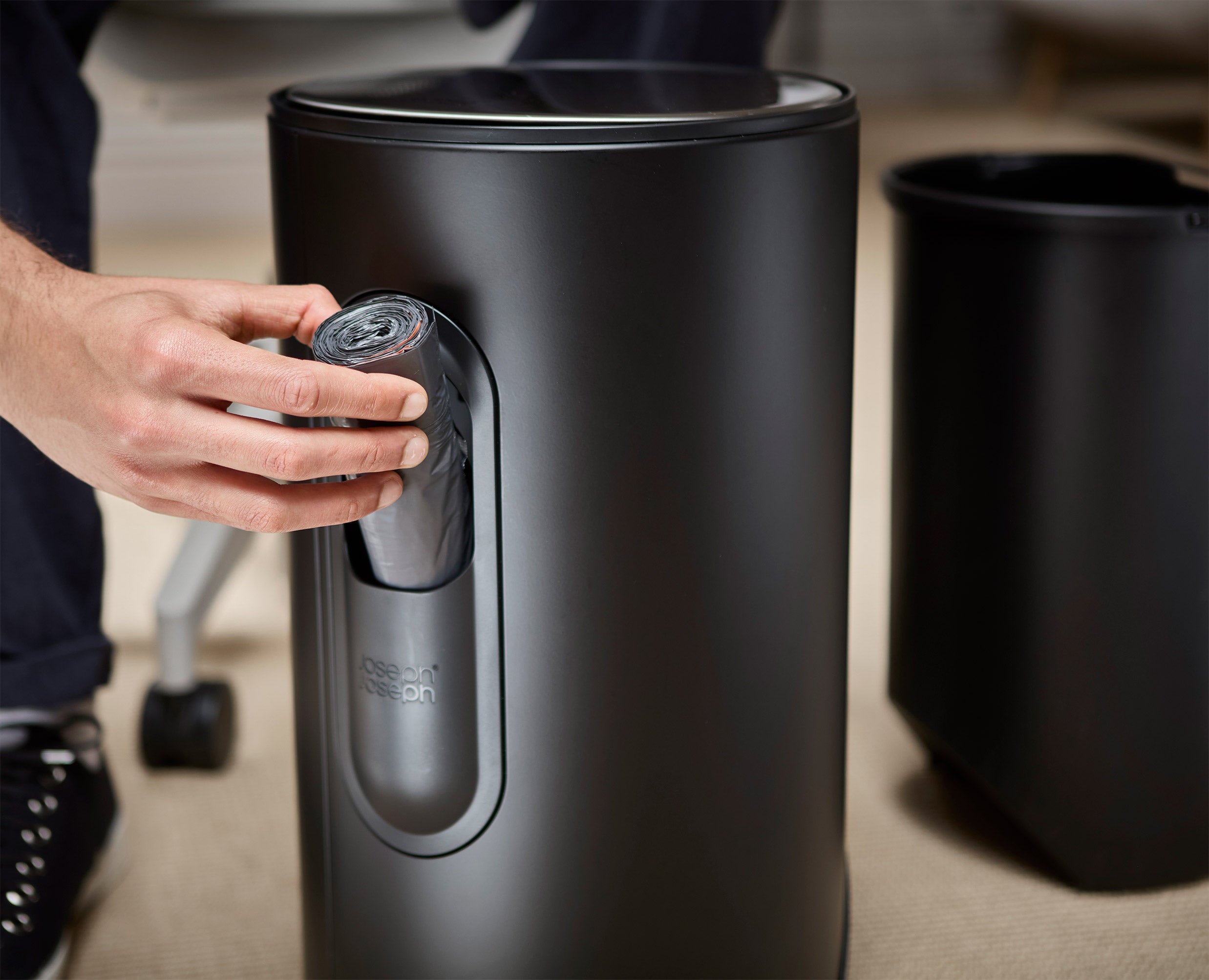 10L Black Step Trash Can Set & Bin Liners | Joseph Joseph US