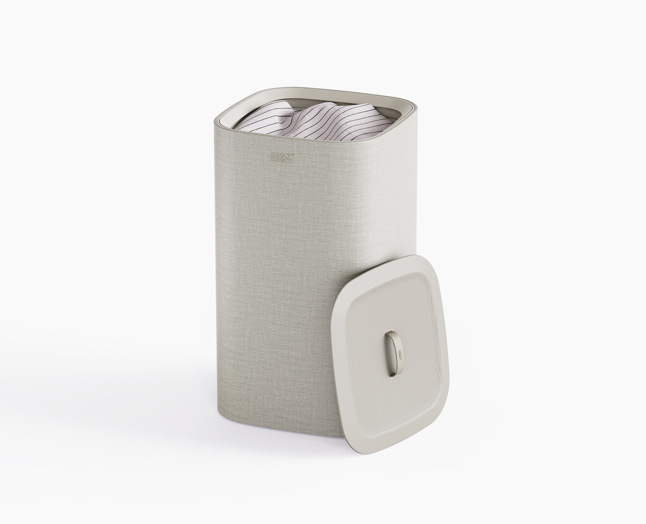 Luxury Single Laundry Basket 60L in Ecru | Joseph Joseph US