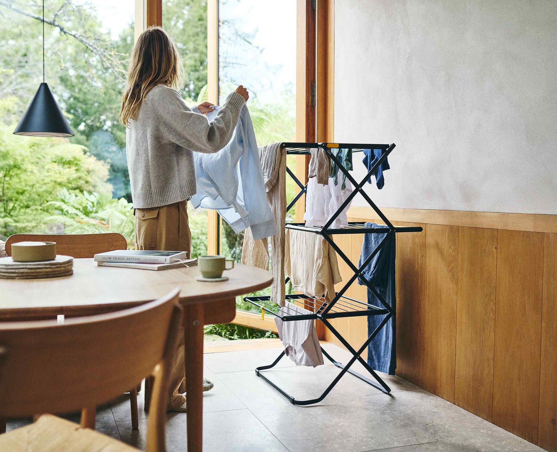AirFrame™ 16m Folding Drying Rack with Long Garment Hanging Rails