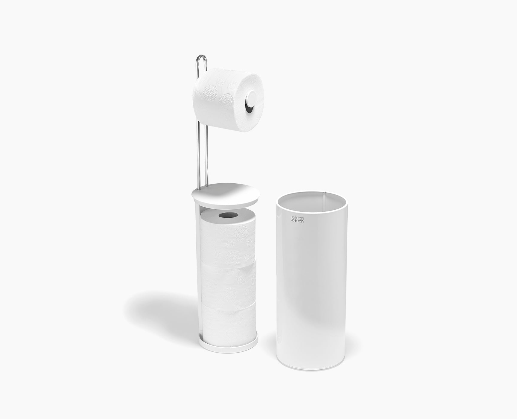 EasyStore™ Gloss White Concealed Toilet Roll Holder