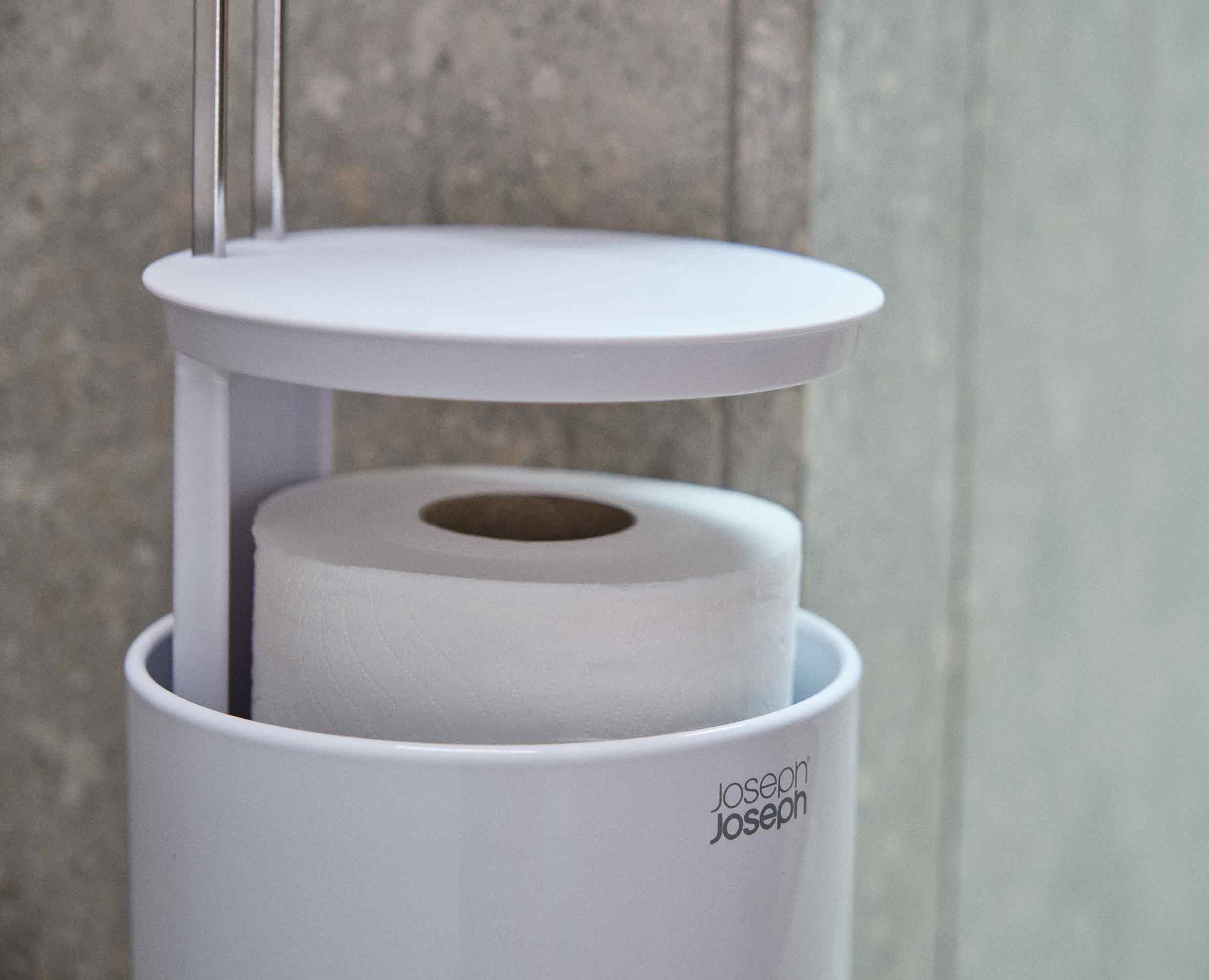 EasyStore™ White Toilet Paper Holder | Joseph Joseph US