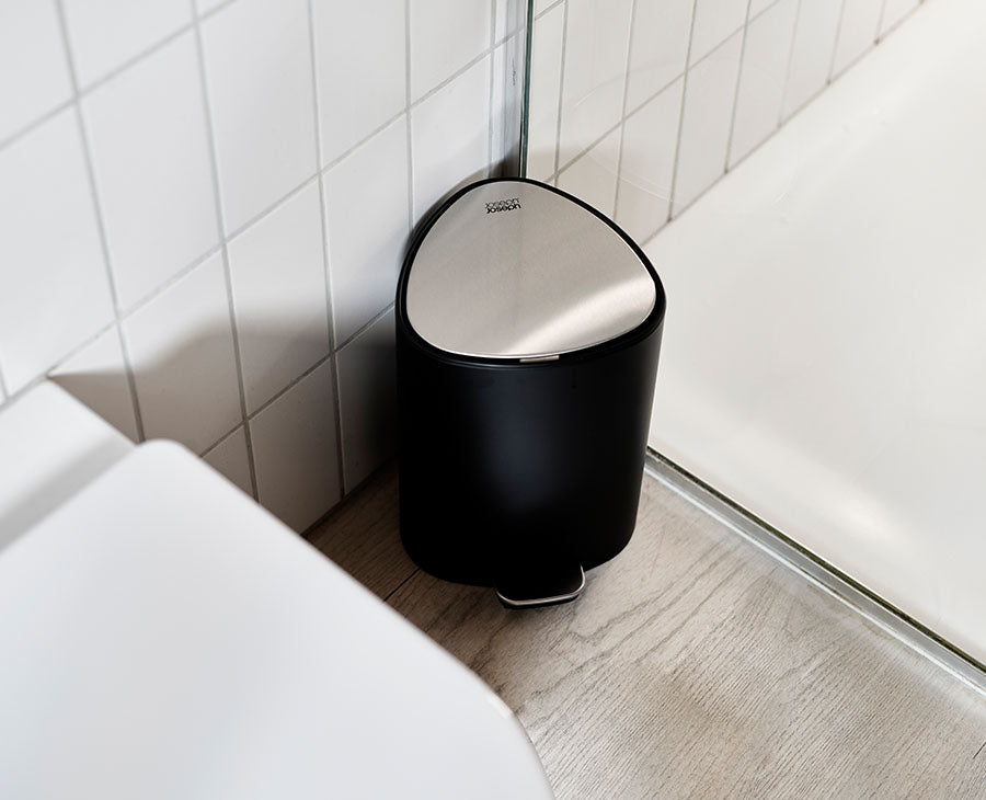 5L Matt Black Bathroom Trash Can | Joseph Joseph US