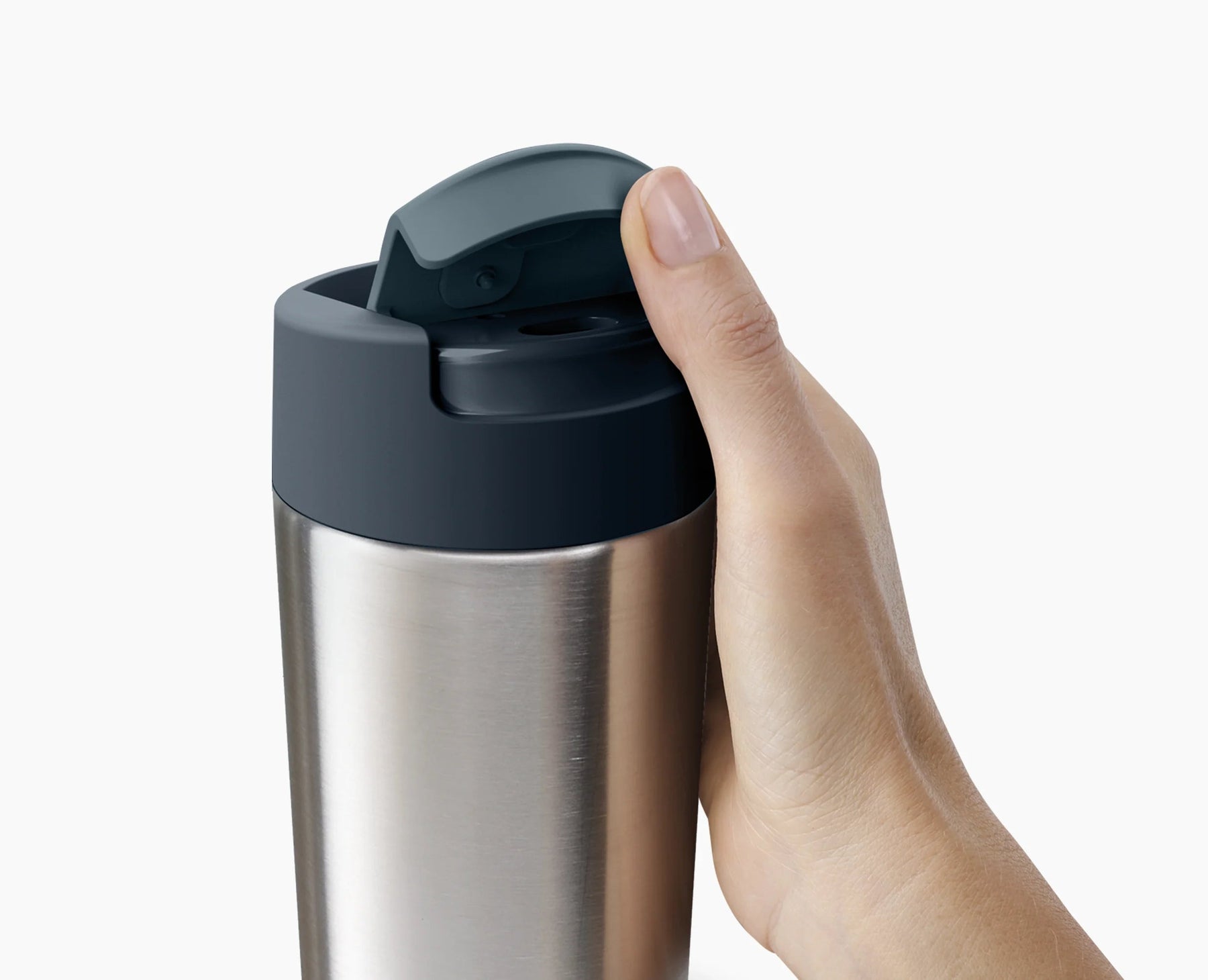Sipp™ Travel Mug with Hygienic Lid Large - Stainless-steel