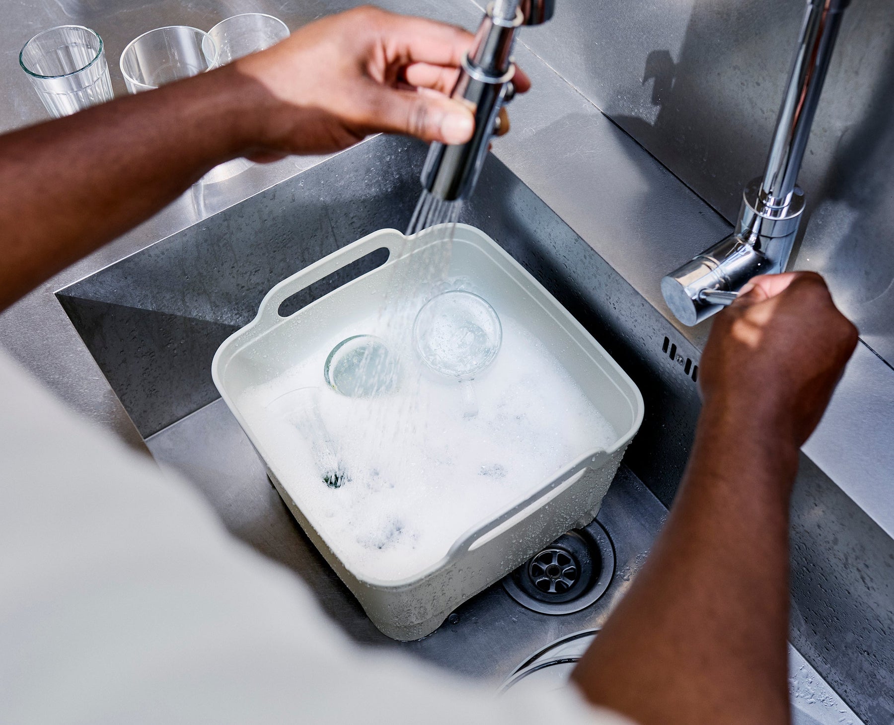 Wash&amp;Drain™ Stone Green Washing-up Bowl