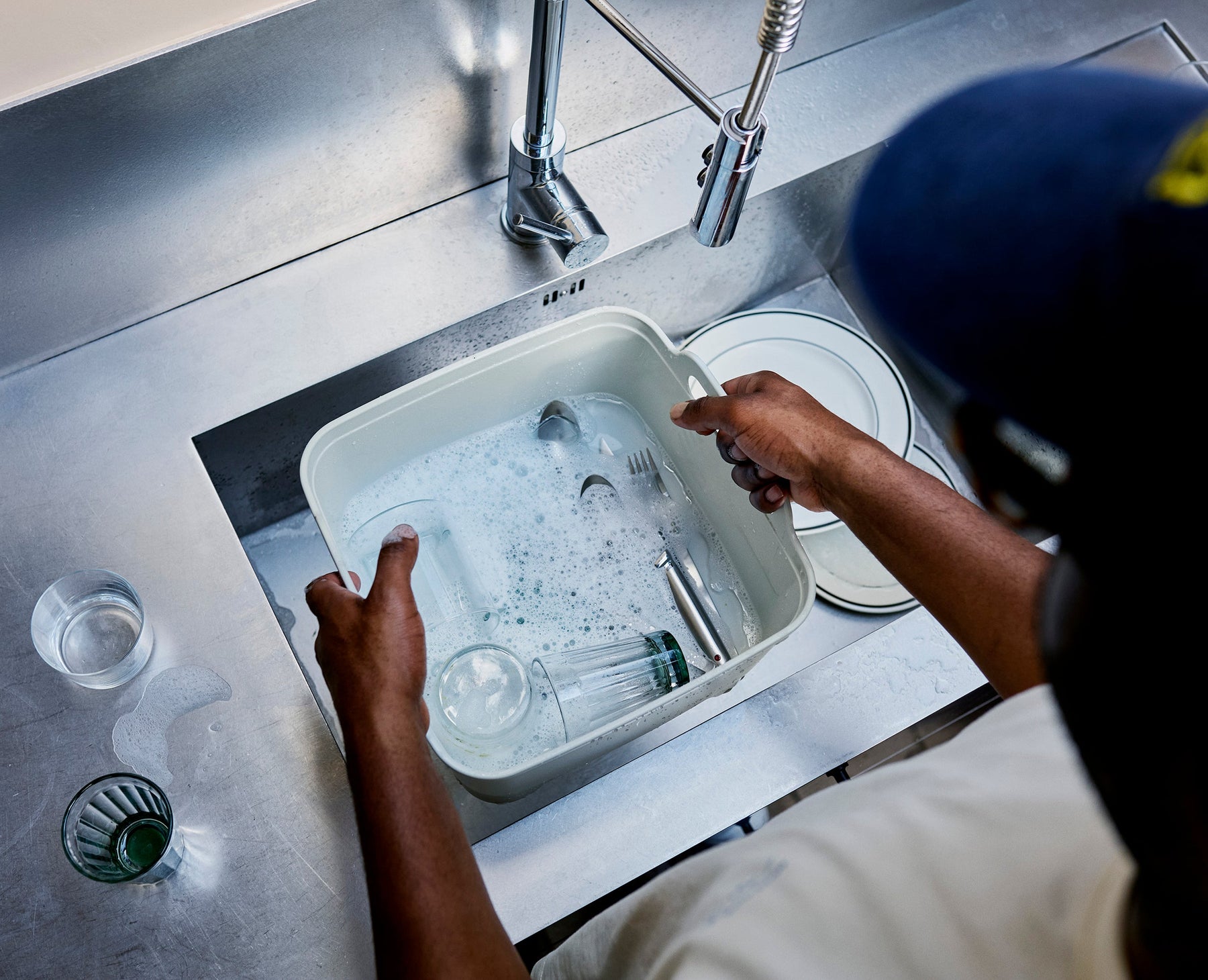 Wash&amp;Drain™ Stone Green Washing-up Bowl