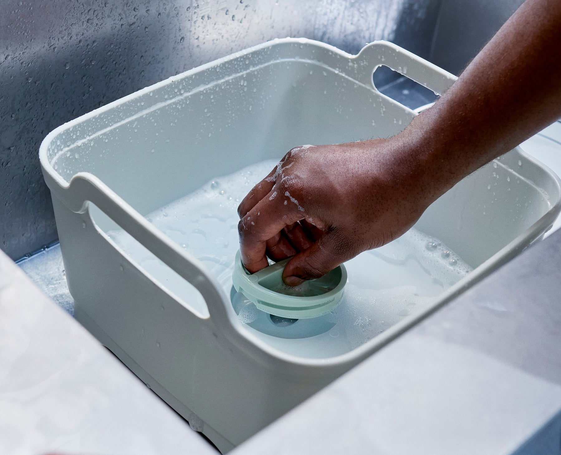 Wash&amp;Drain™ Stone Green Washing-up Bowl