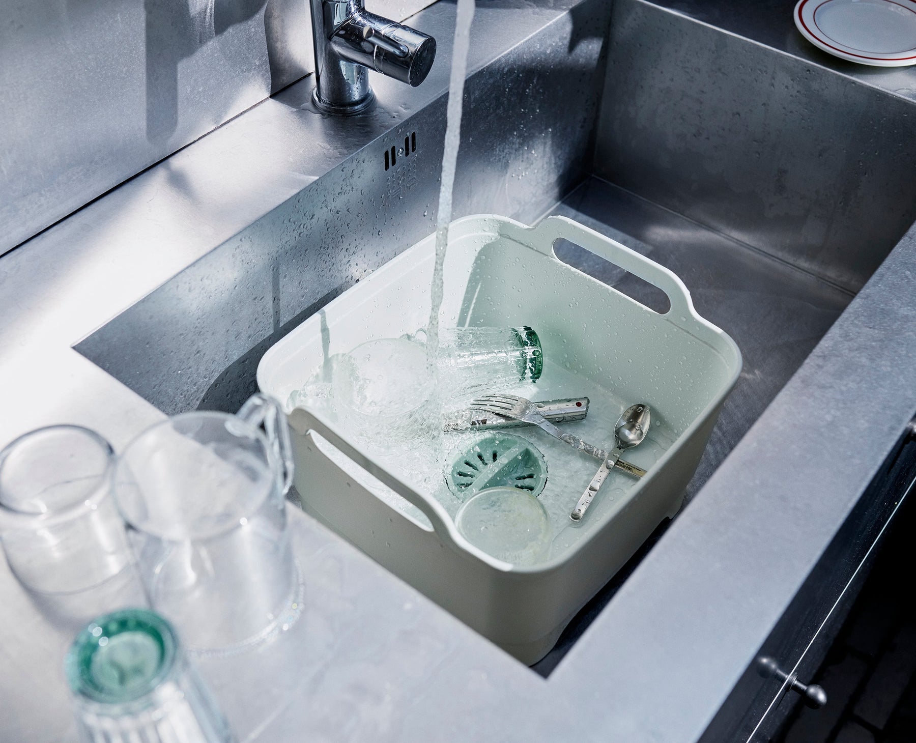 Wash&amp;Drain™ Stone Green Washing-up Bowl