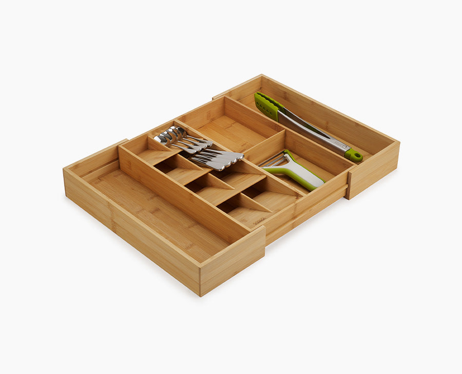 DrawerStore™ Bamboo Expanding Cutlery, Utensil Gadgets Organizer