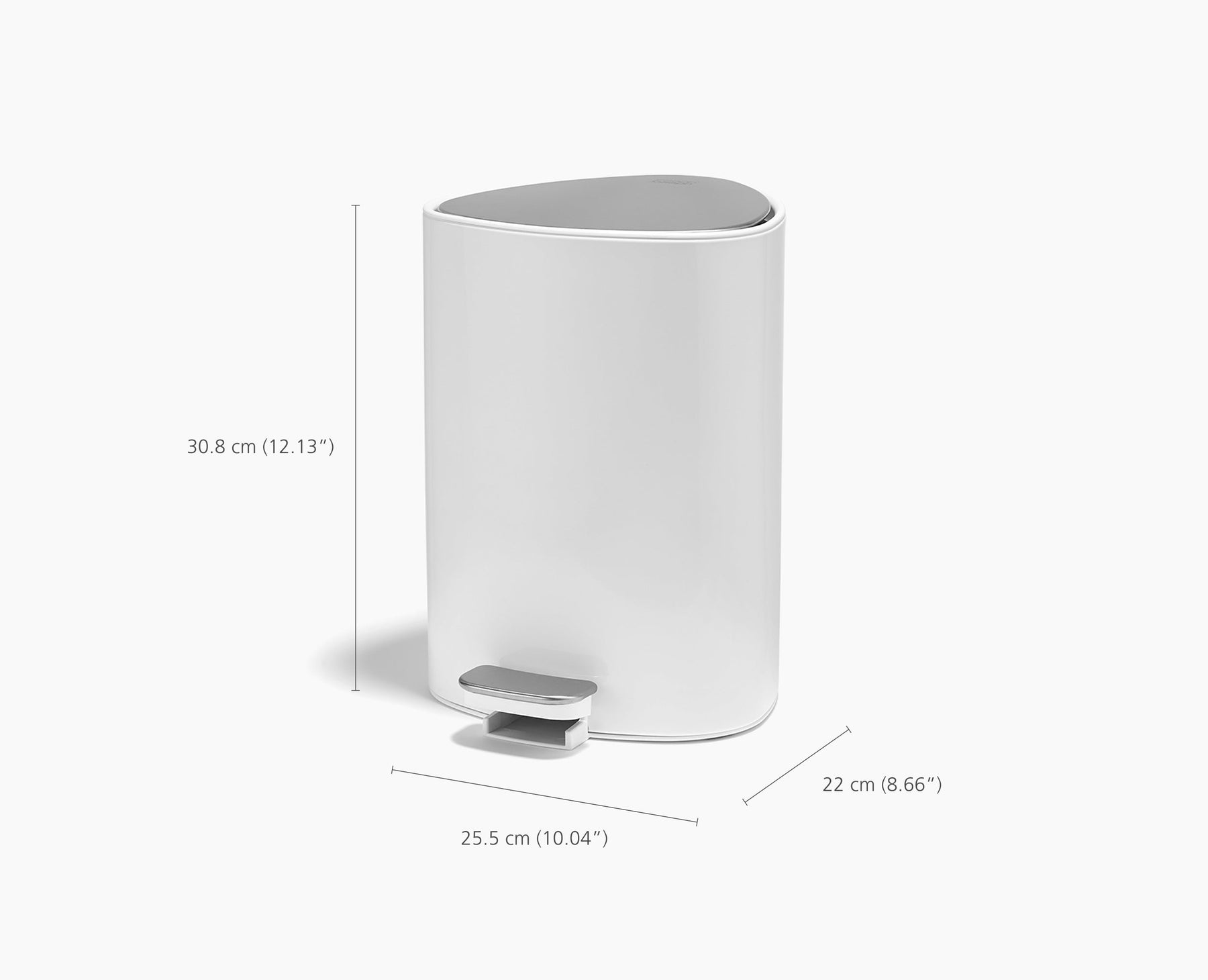 EasyStore™ 5L Gloss White Bathroom Pedal Trash Can