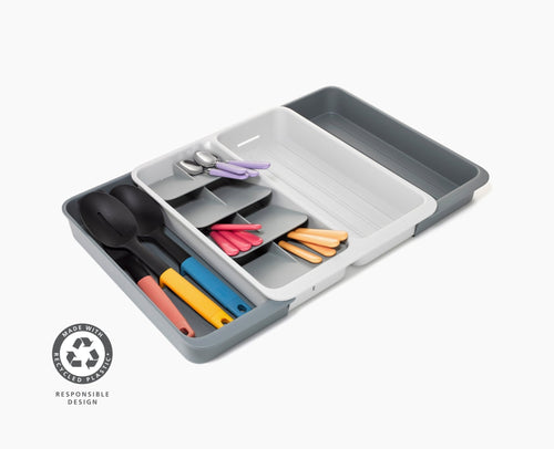 DrawerStore™ Expanding Tiered Cutlery, Utensil &amp; Gadget Organizer