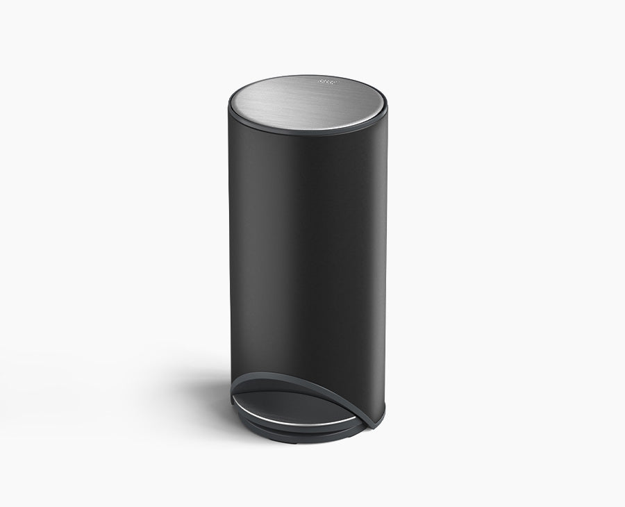 30L Easy-push Black Step Trash Can | Joseph Joseph US