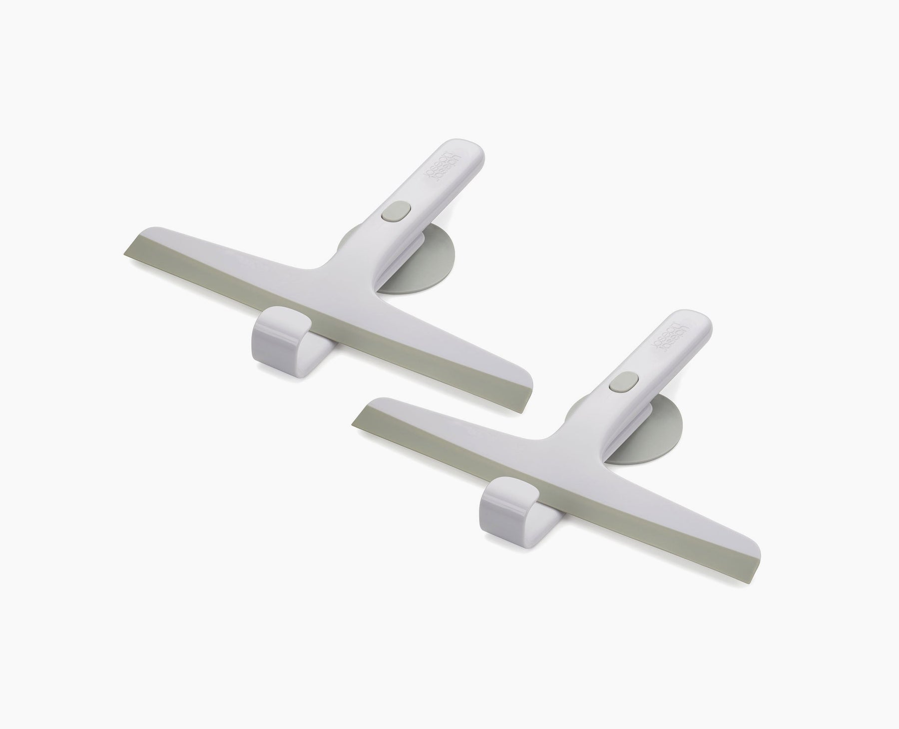 EasyStore™ Pack of 2 Light Gray Shower Squeegees with Storage Hook