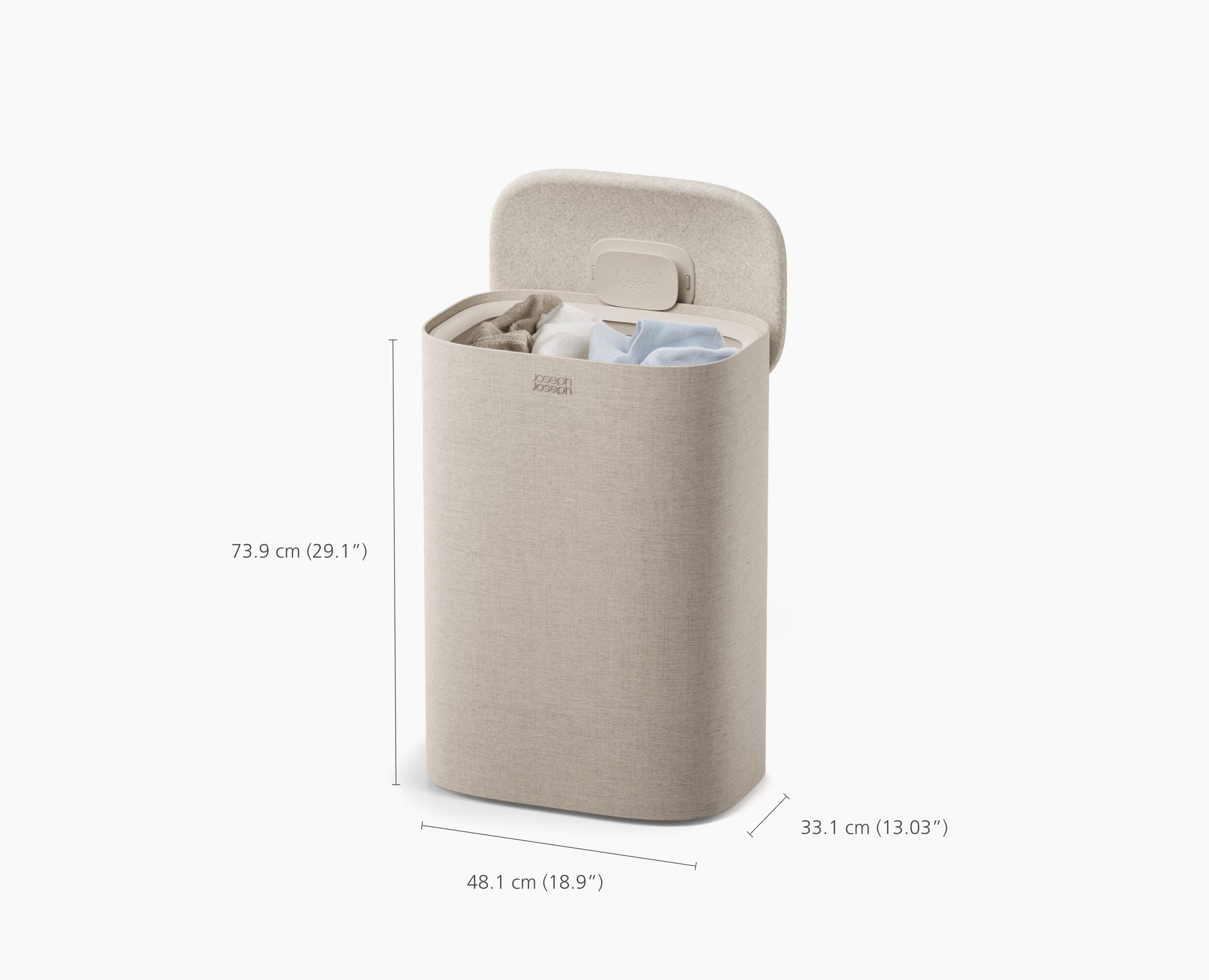 60L Cream Laundry Hamper with Lid | Joseph Joseph US