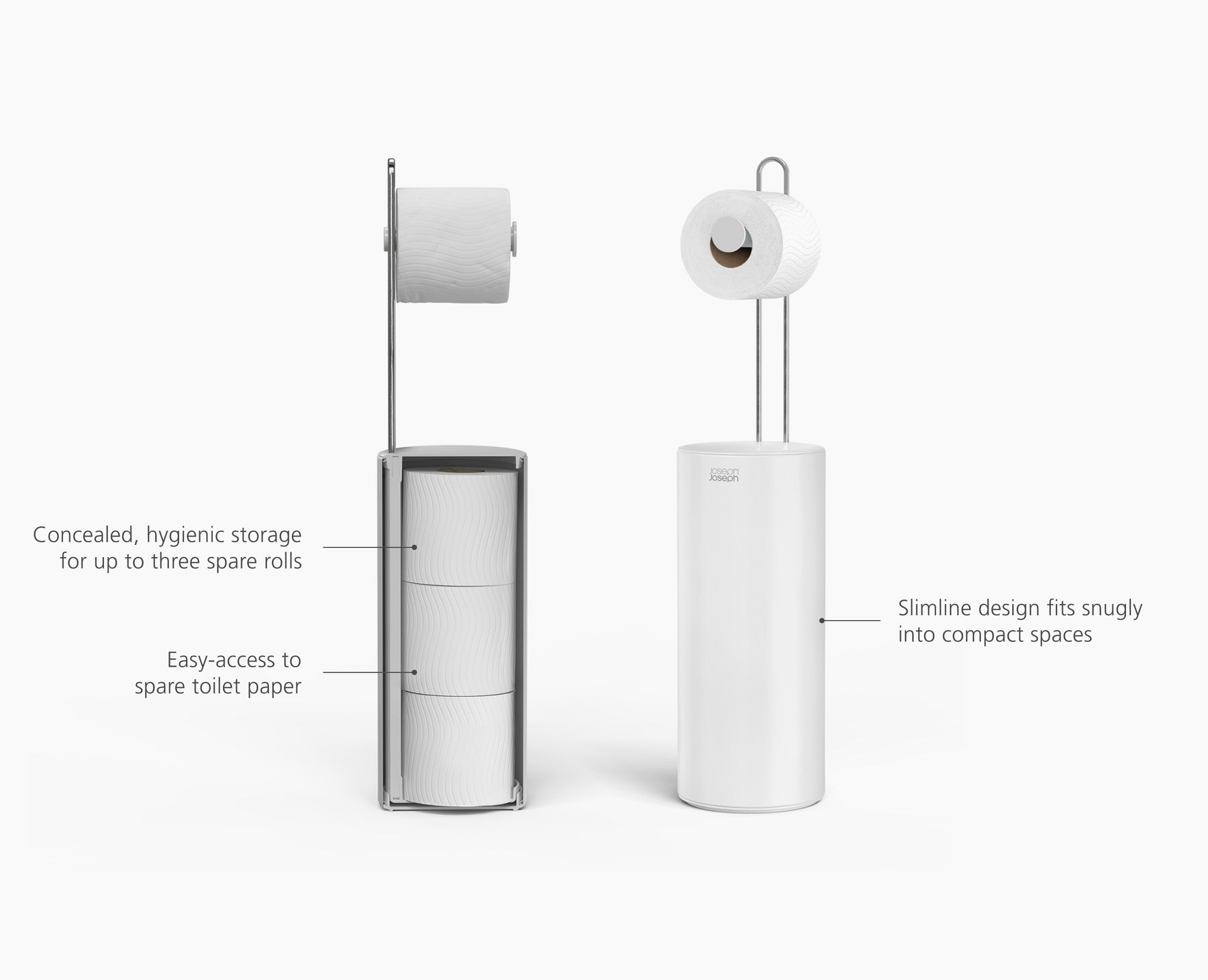 EasyStore™ Gloss White Concealed Toilet Roll Holder