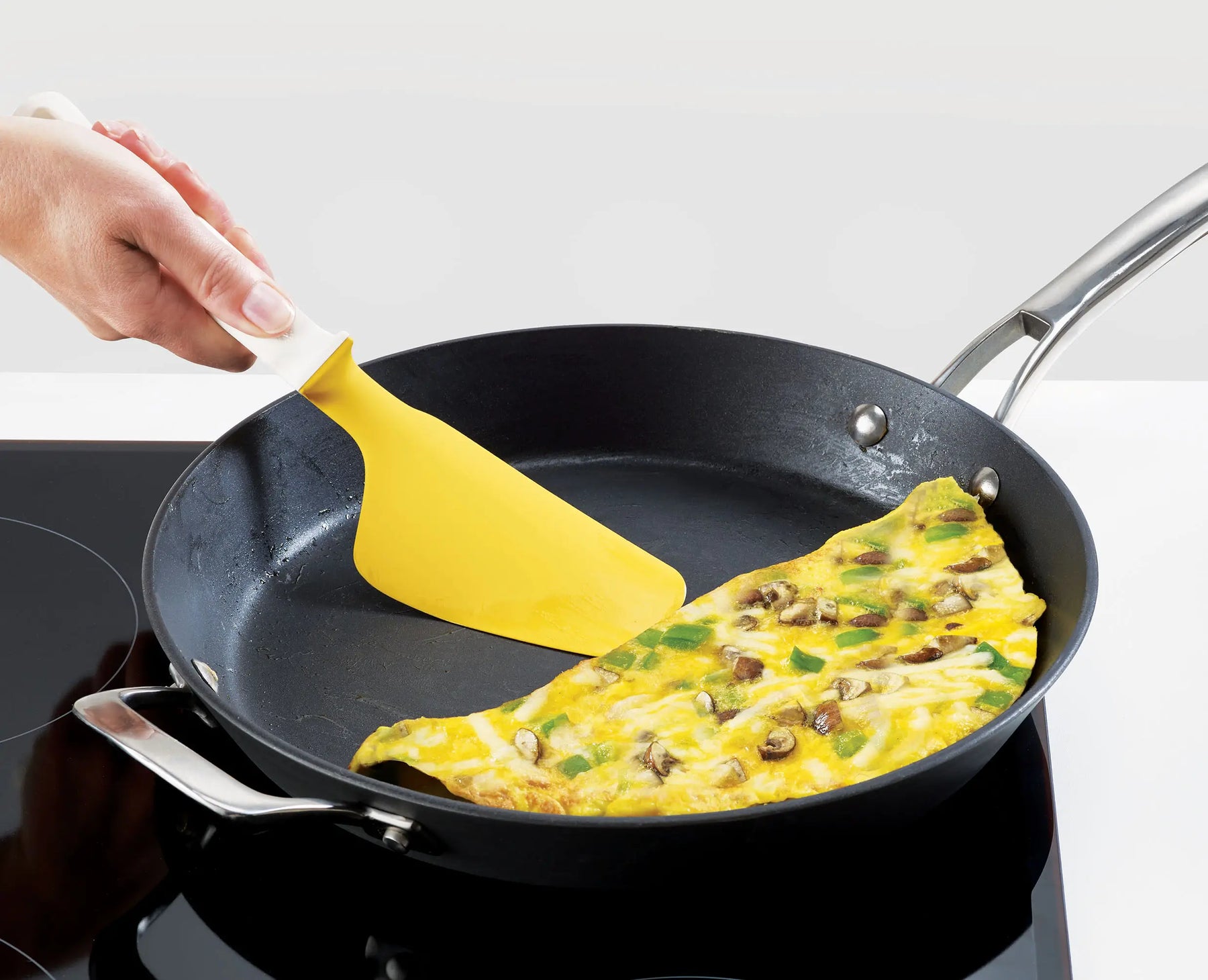 2-in-1 Silicone Omelette Spatula, Fried Egg Spatula, Egg Tongs