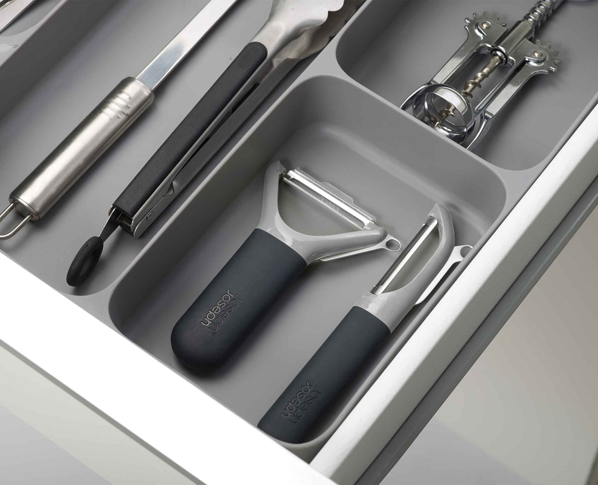 DrawerStore™ Gray Cutlery, Utensil & Gadget Organizer detail