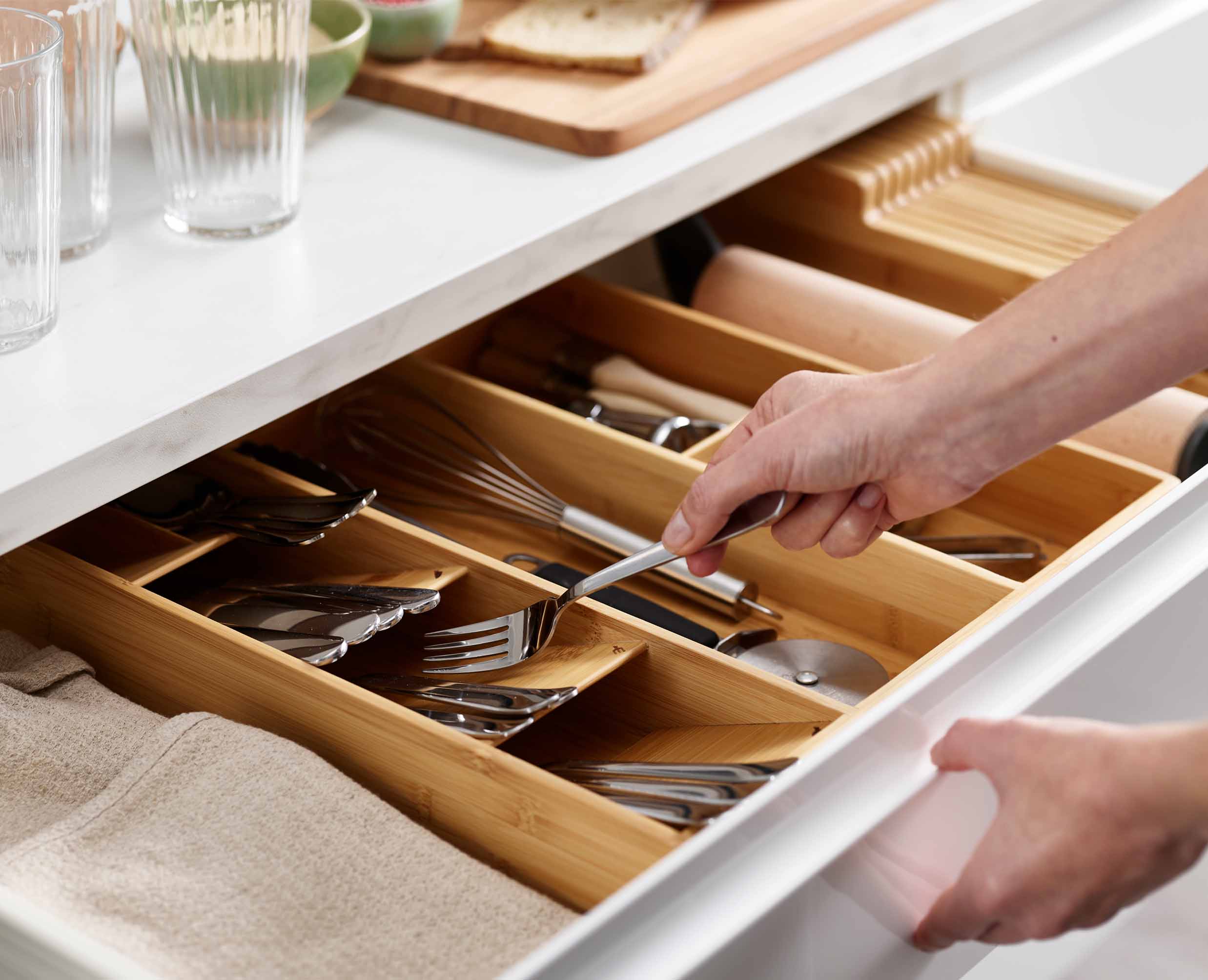 DrawerStore Bamboo Cutlery, Utensil Organiser | Joseph Joseph